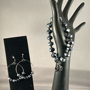 Premier Blue Beaded bracelet and earrings